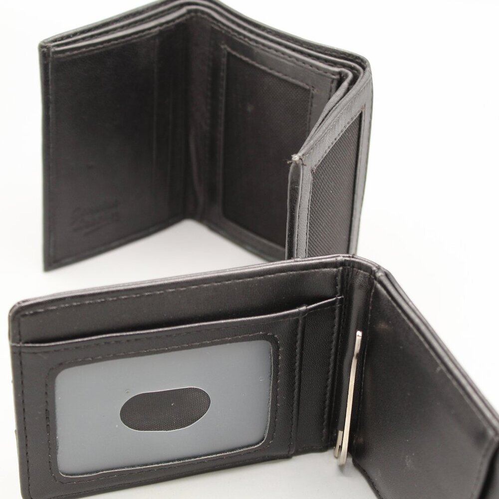 2 men wallets black leather